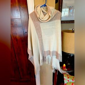 Anthropology poncho copper and ivory.